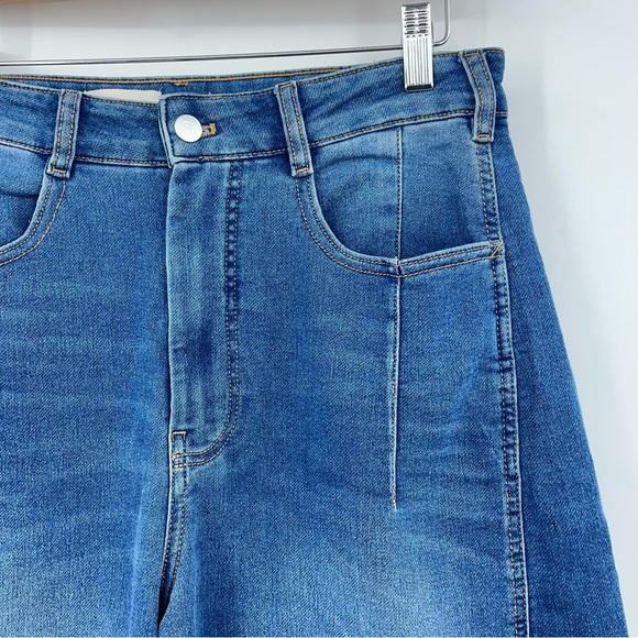 Pilcro 28x26 Kenna Mid-Rise Heritage Barrel Jeans stretchy blue Anthropologie - Picture 4 of 10